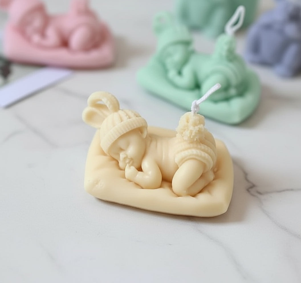 Sleeping Bunny Baby Candle - by the Alchemist