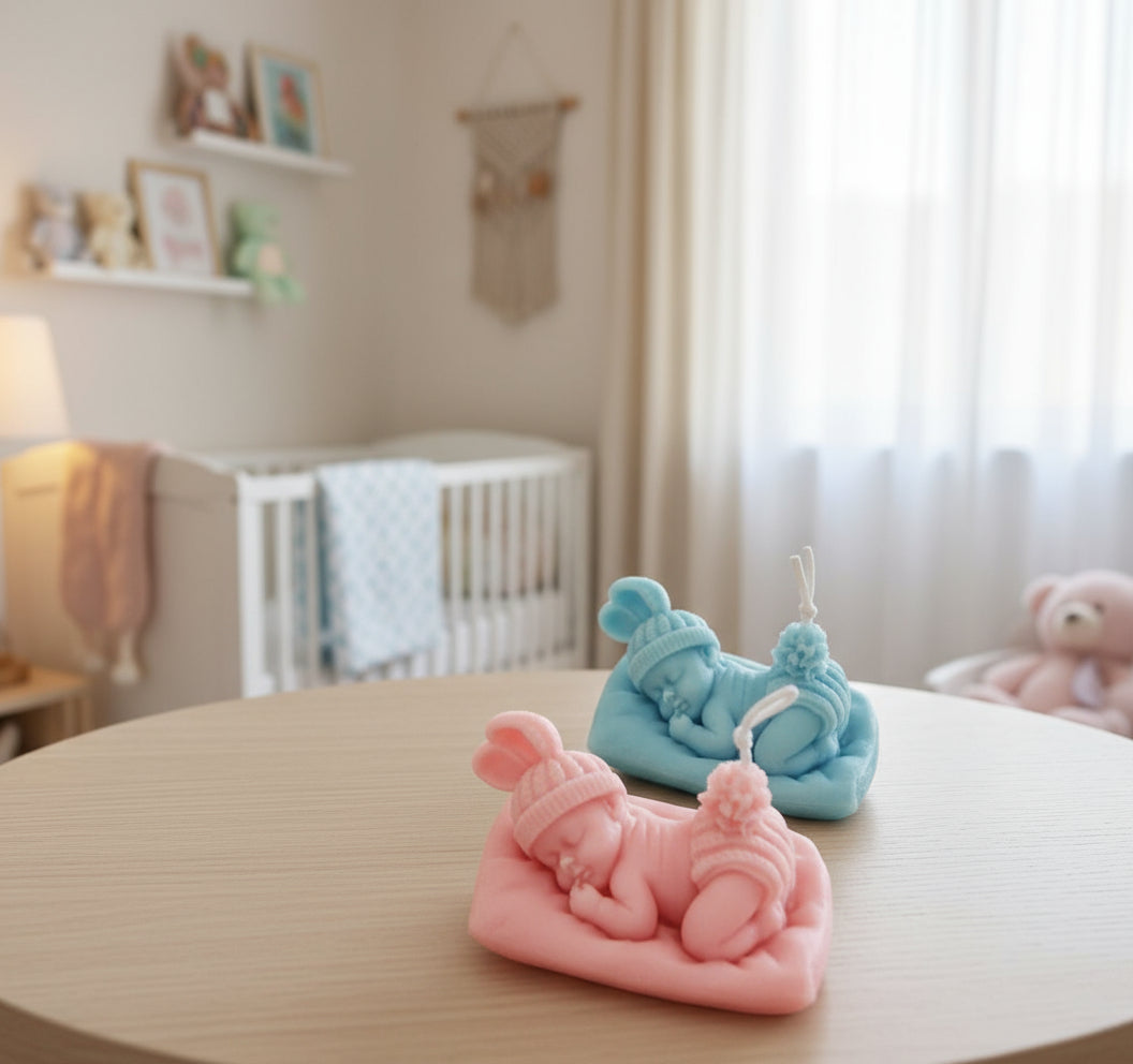 Sleeping Bunny Baby Candle - by the Alchemist