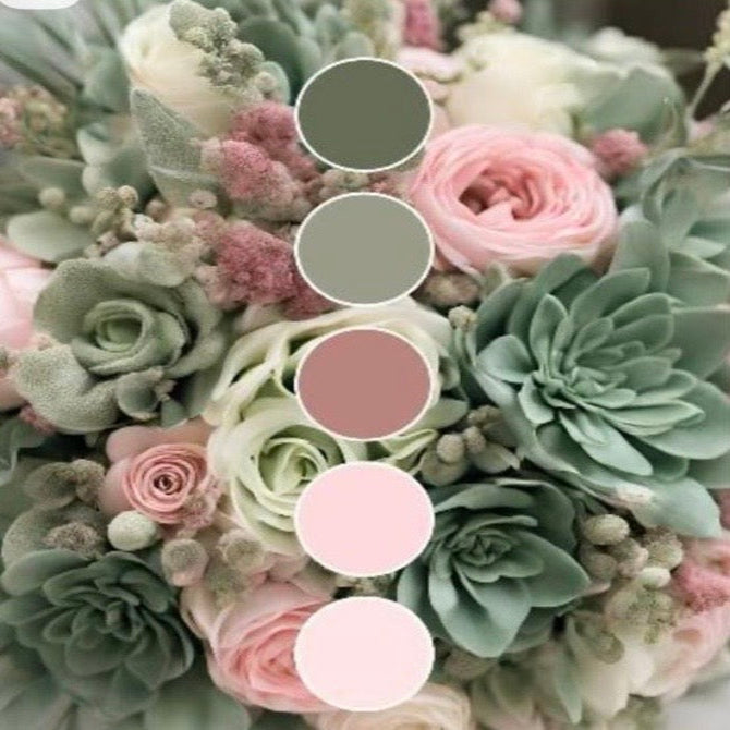 Cashmere Green Flowers Bouquet - baby flowers - by the Alchemist