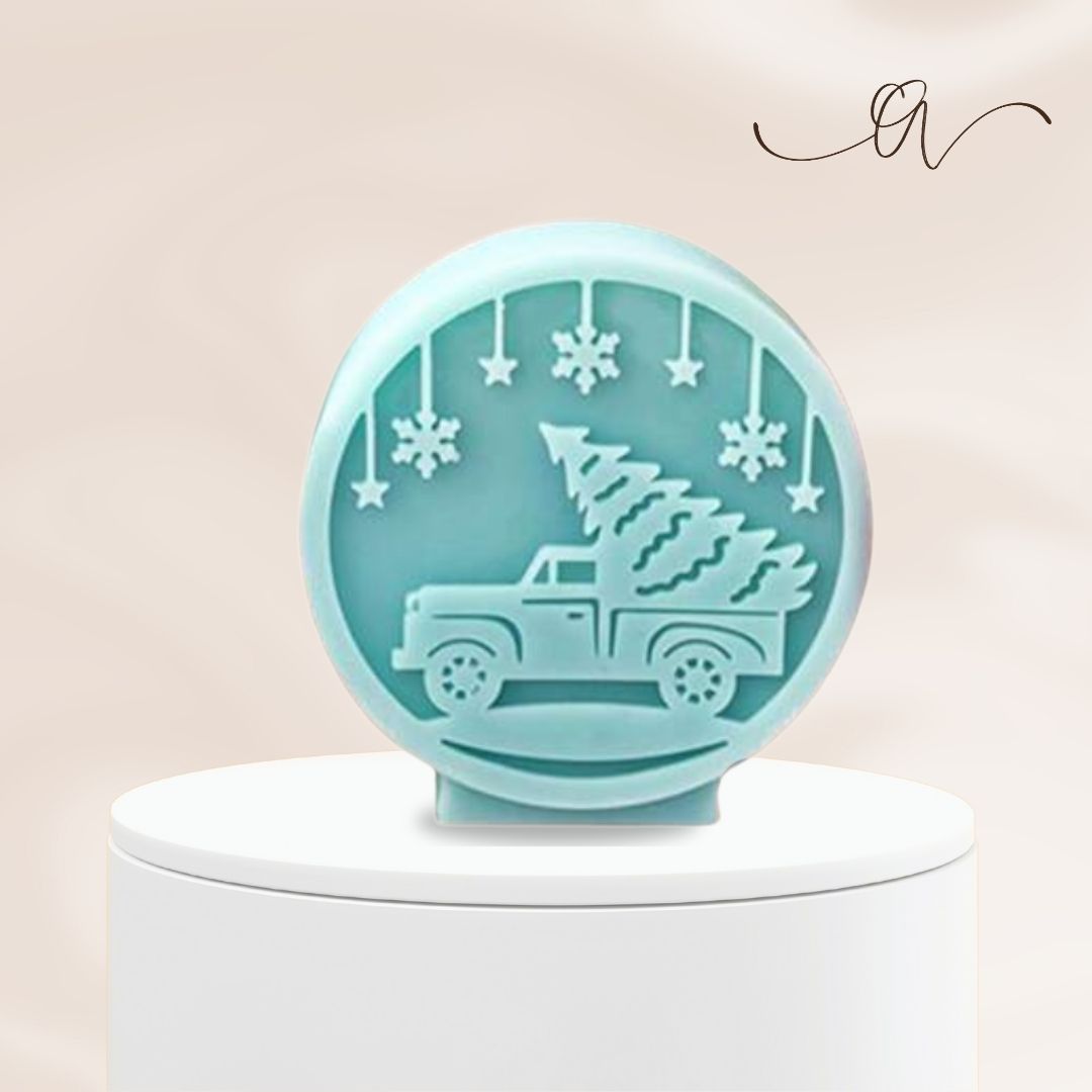 Winter Medallions (car with tree) - by the Alchemist