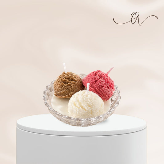 Three Scoop Ice Cream Candle - by the Alchemist